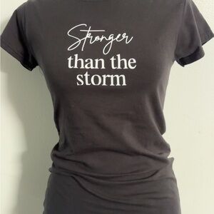Black Graphic Tee - Stronger Than The Storm